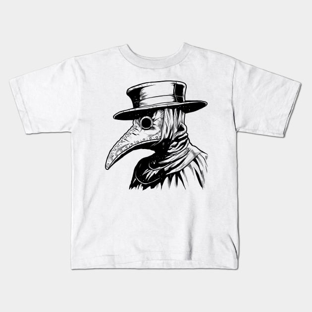 Dr. Plague (Black) Kids T-Shirt by JackComicArt